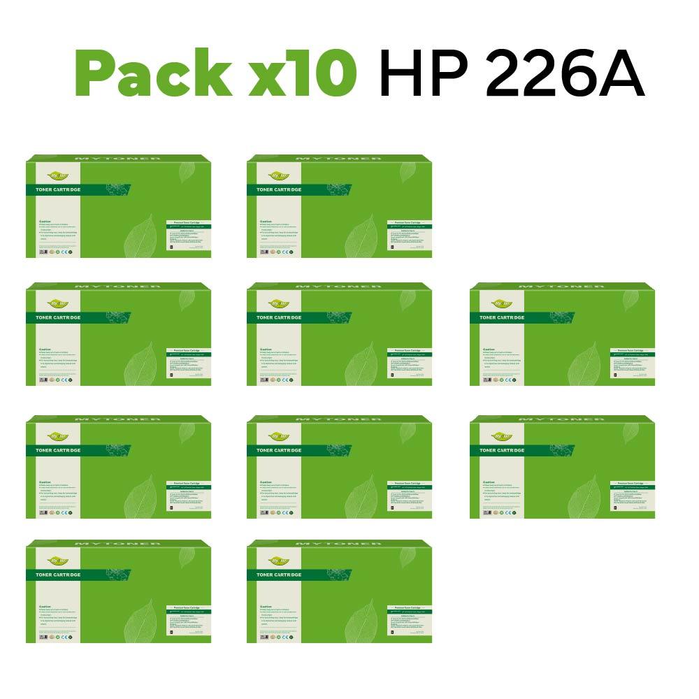 Pack x10 Toner HP 226A alternativo