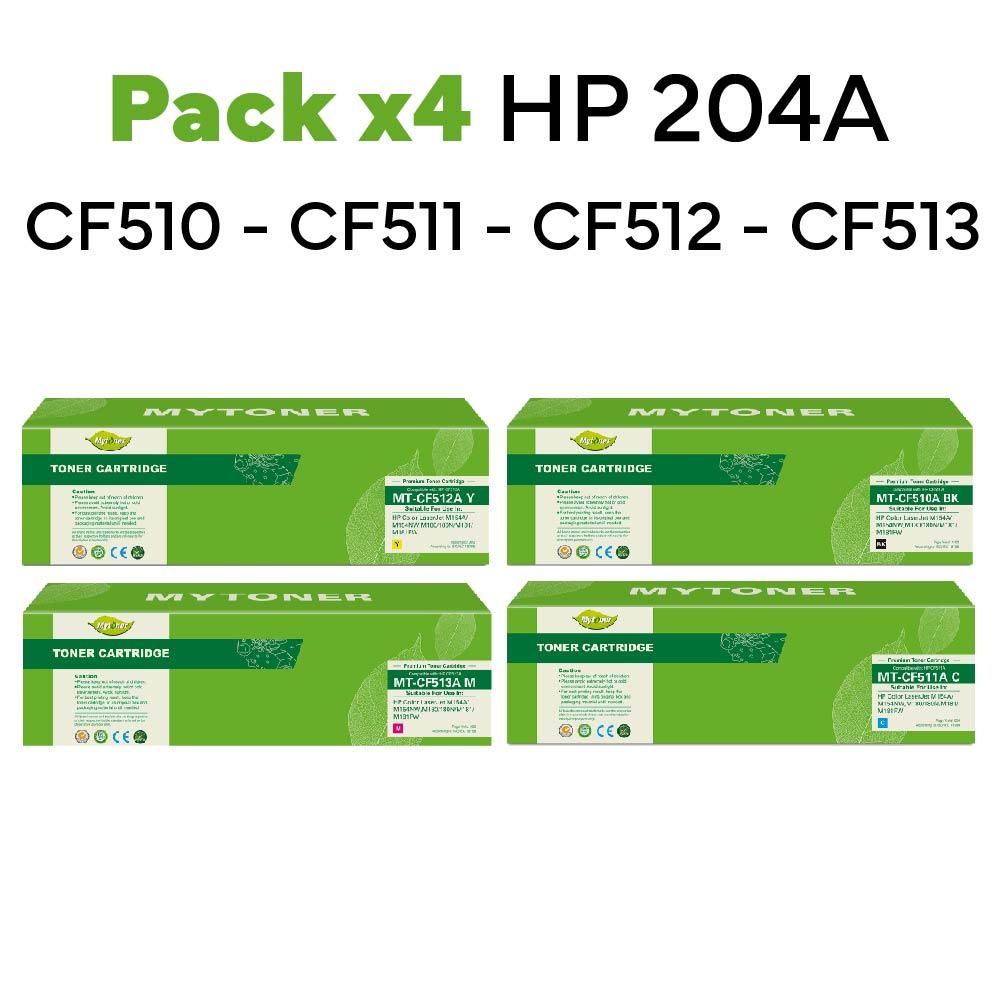 Pack 4 colores Toner HP 204A alternativo