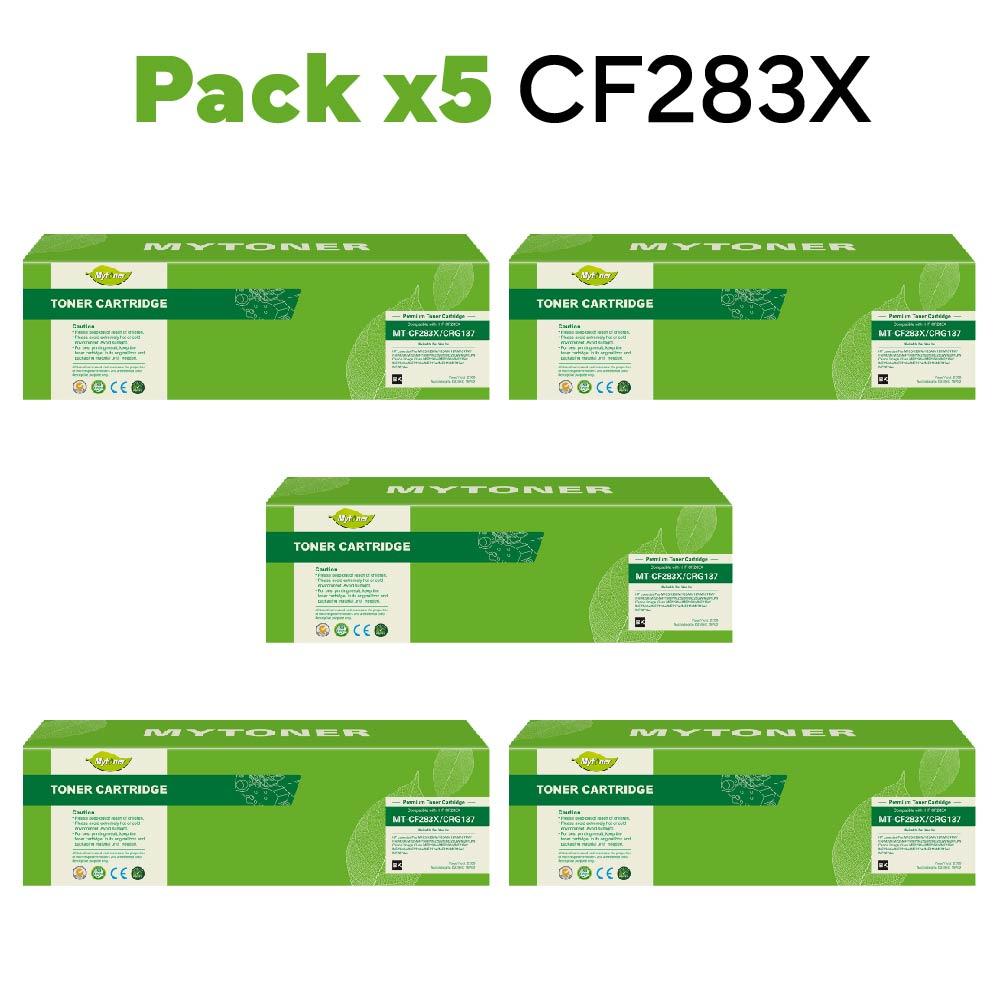 Pack x5 Toner HP CF283X / Canon CRG7 alternativo