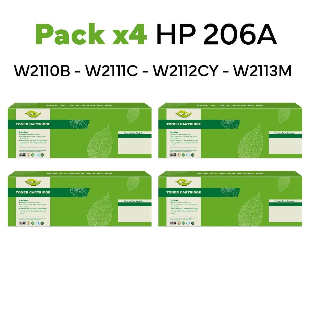 Pack 4 colores Toner HP 206A alternativo