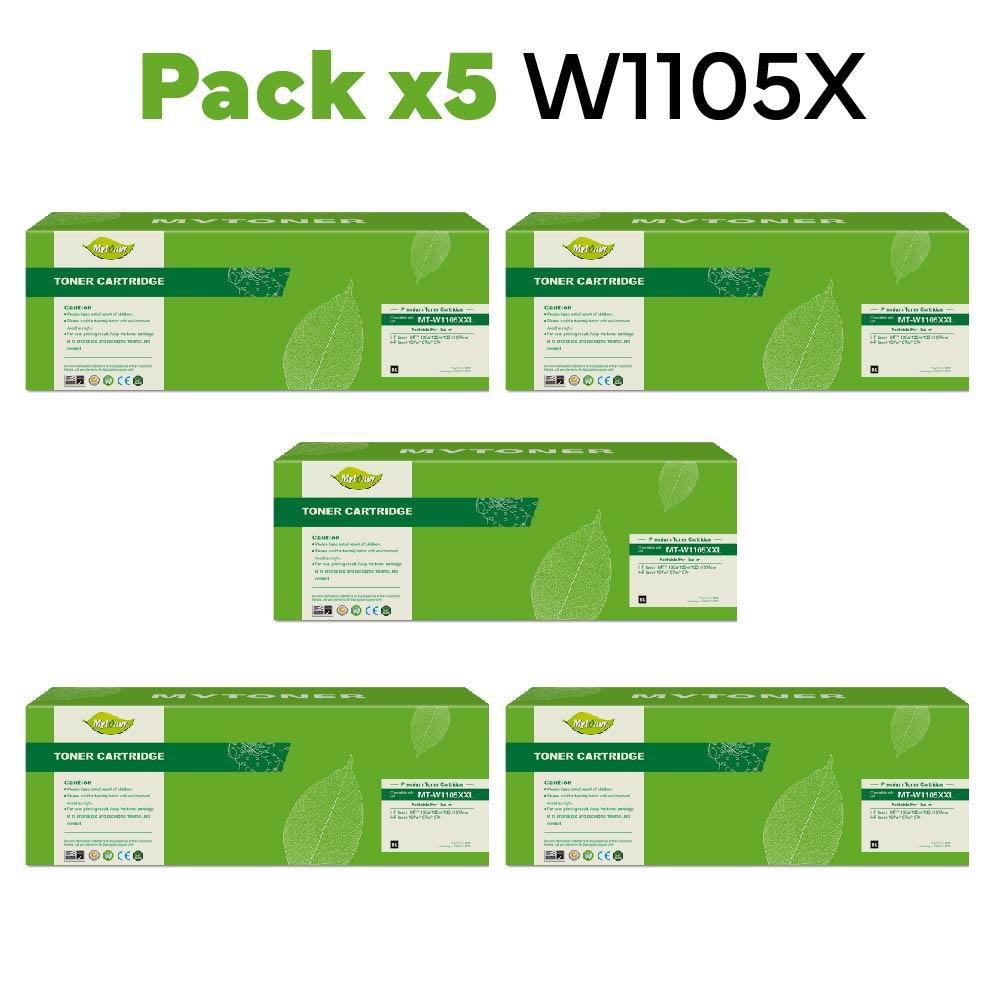 Pack x5 Toner HP W1105X alternativo
