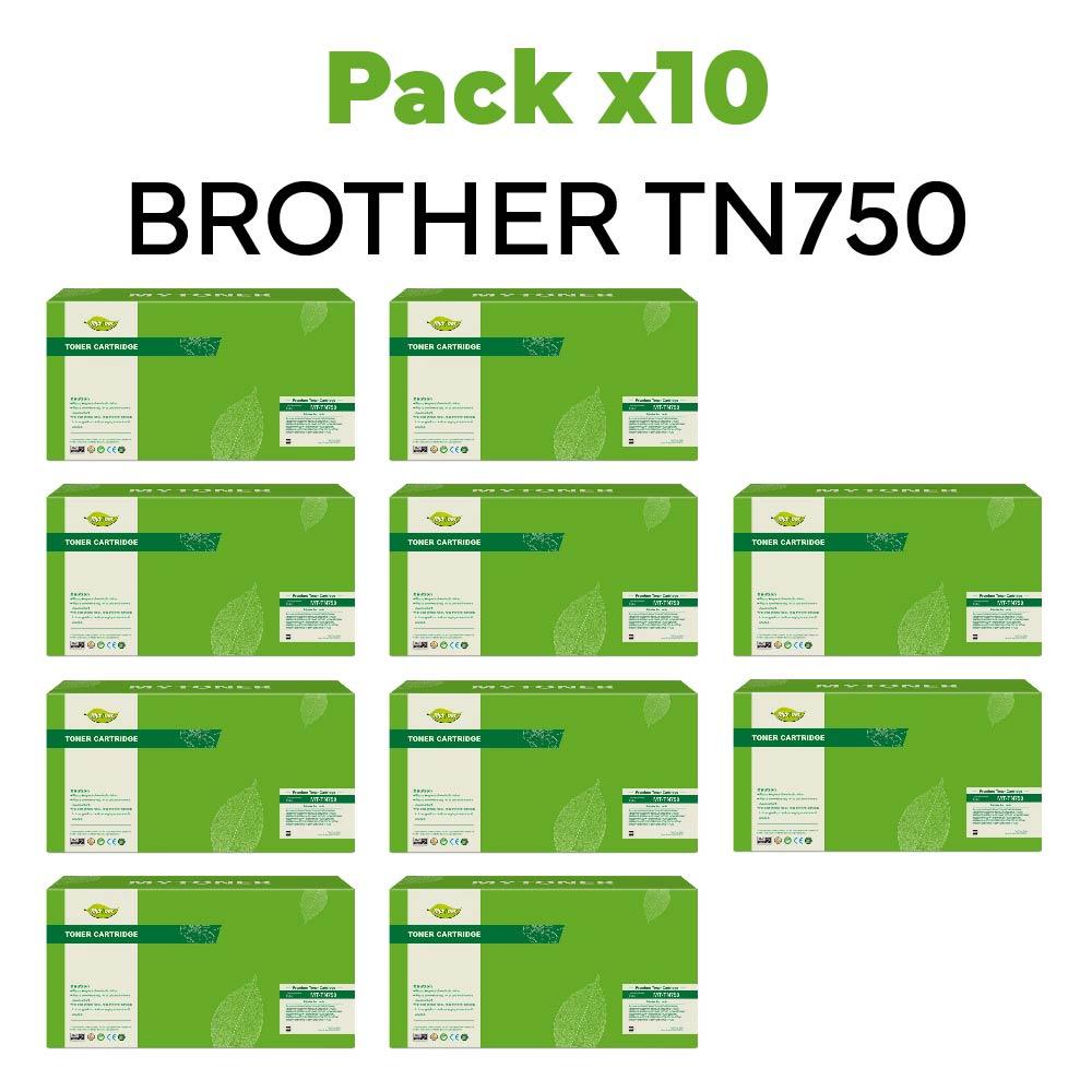 Pack x10 Toner Brother TN-750 alternativo