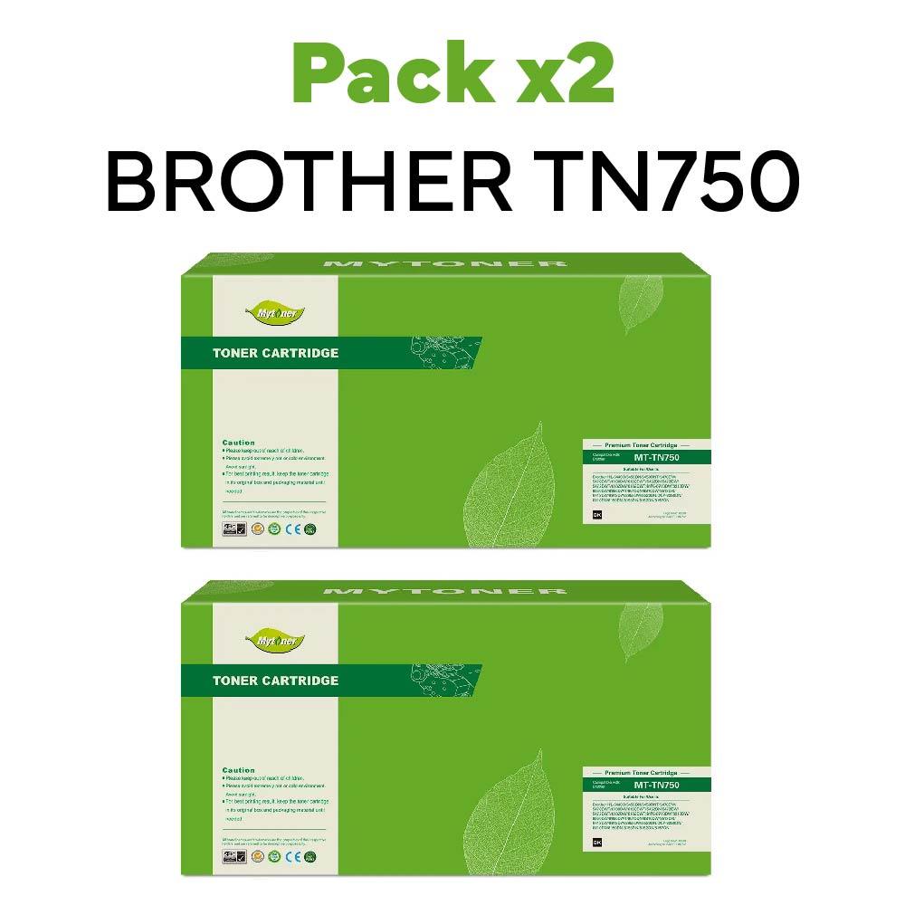 Pack x2 Toner Brother TN-750 alternativo