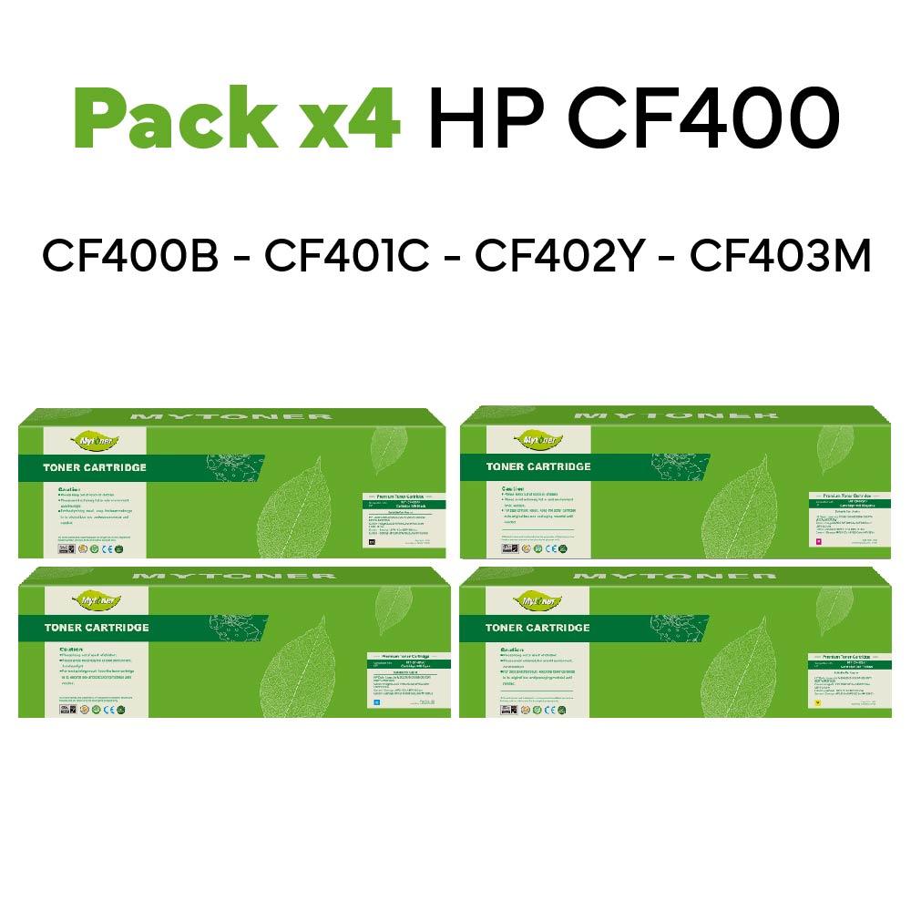 Pack 4 colores Toner HP 400 alternativo