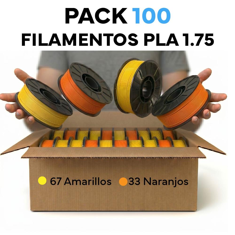 Pack 100 filamentos pla calidos